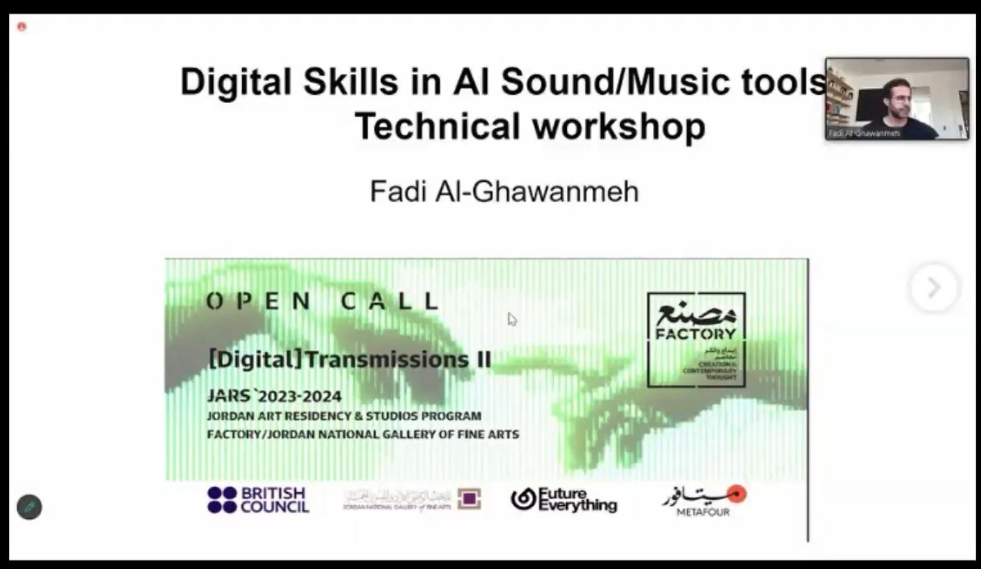Digital skills in AI sound and music tools workshop at the Jordan National Gallery of Fine Arts